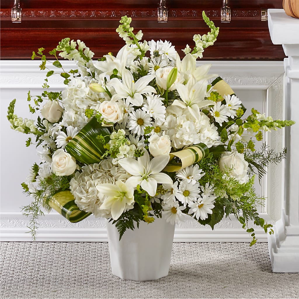 Thoughts of Tranquility Floor Basket – Noor Florist Llc, Lake Villa IL