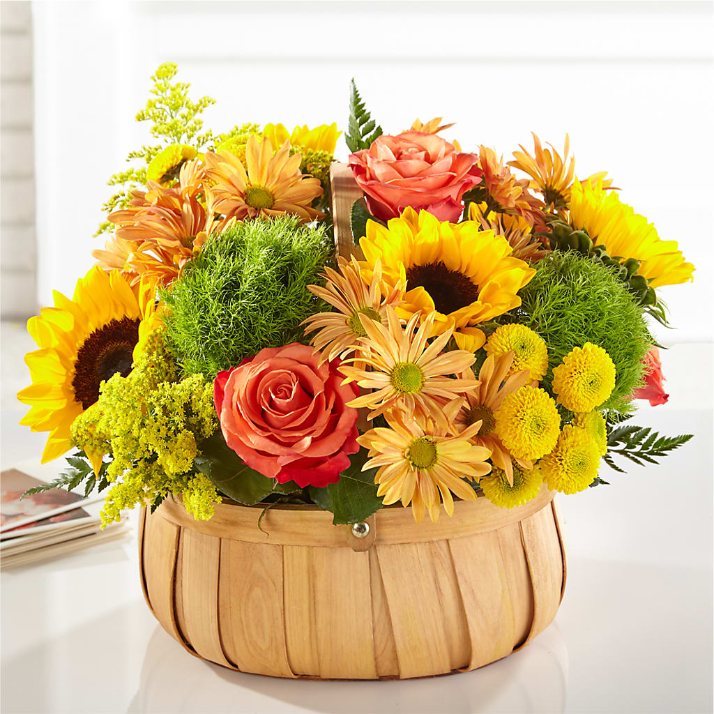Harvest Sunflower Basket – Noor Florist Llc, Lake Villa IL