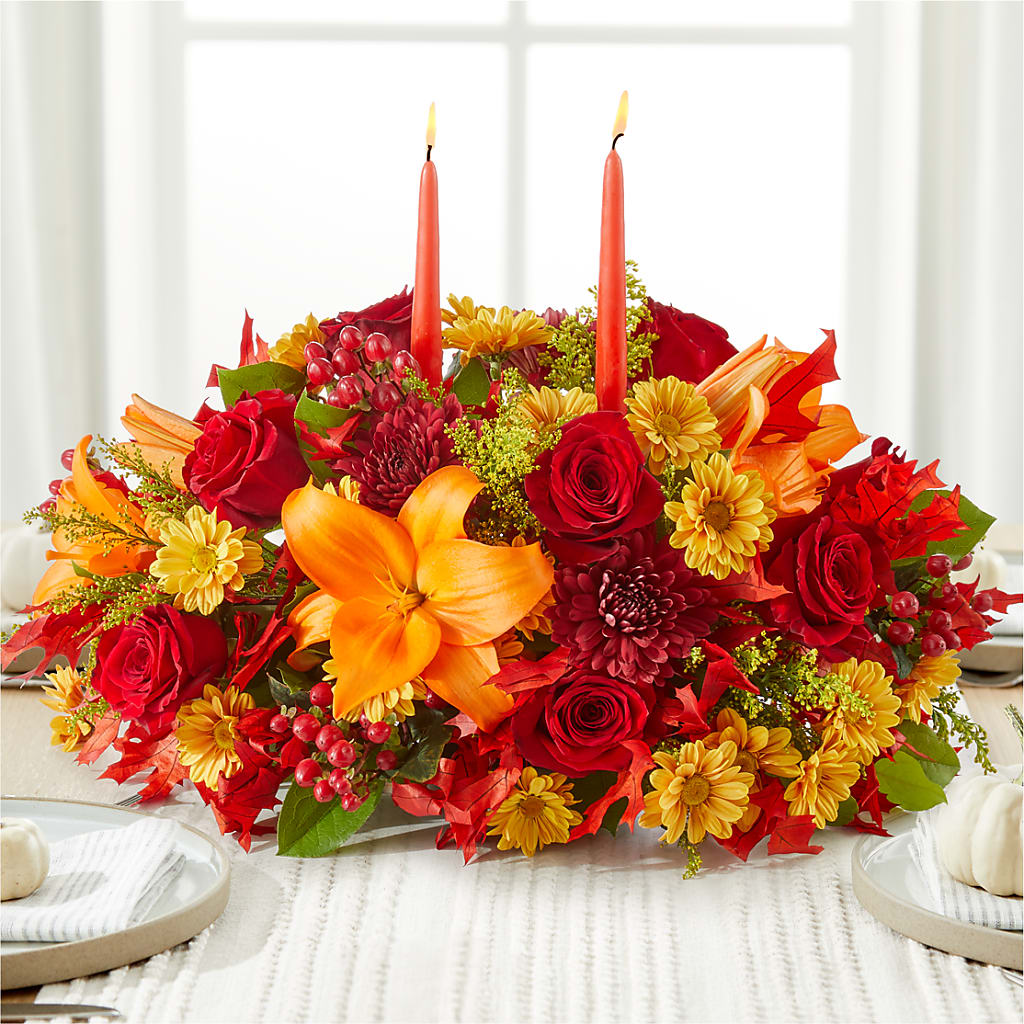 Autumn's Embrace Centerpiece – Noor Florist Llc, Lake Villa IL