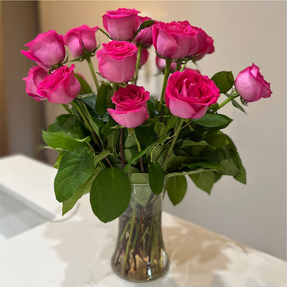Long Stem Pink Rose Bouquet –  Noor Florist Llc, Lake Villa IL