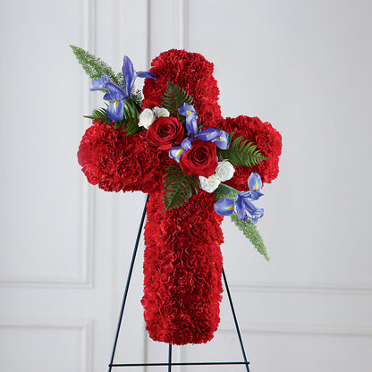 Faithful Hero Floral Cross –  Noor Florist Llc, Lake Villa IL