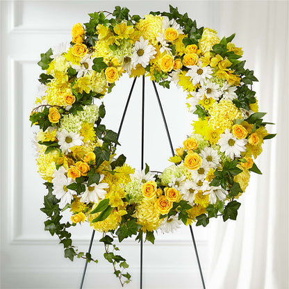 Golden Remembrance Wreath –  Noor Florist Llc, Lake Villa IL