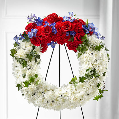 Patriotic Passion Wreath –  Noor Florist Llc, Lake Villa IL