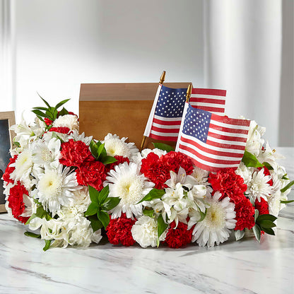 Spirit of Patriotism Cremation Adornment –  Noor Florist Llc, Lake Villa IL
