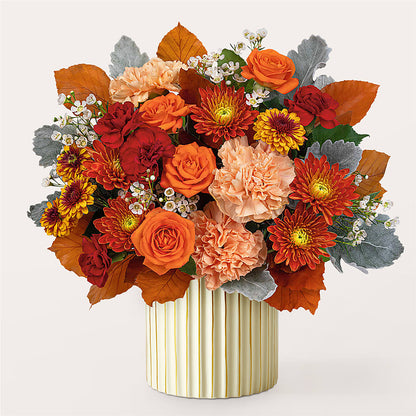Merlot Bouquet with Ivory Vase –  Noor Florist Llc, Lake Villa IL