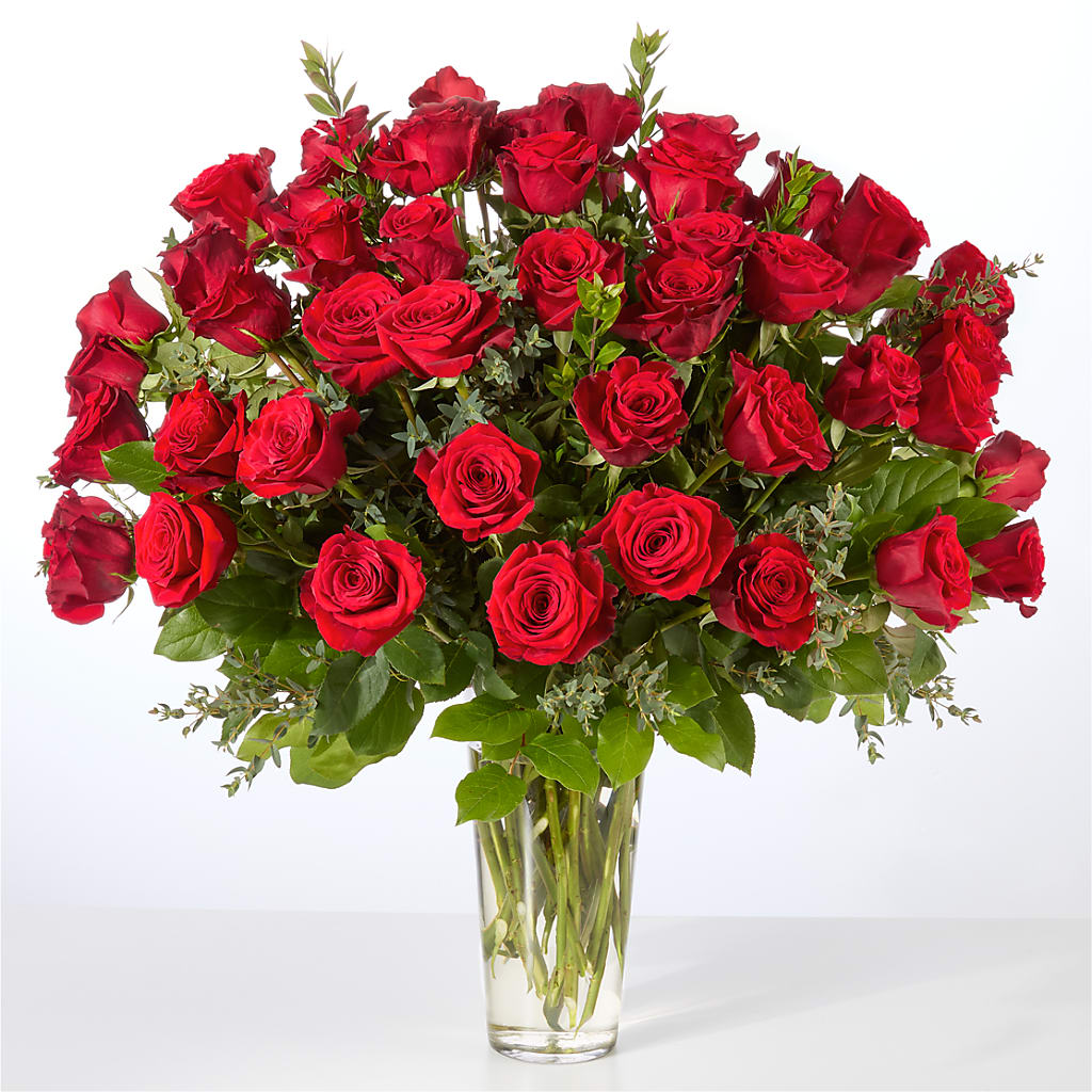 Forever Yours Fifty Stem Red Rose Bouquet –  Noor Florist Llc, Lake Villa IL