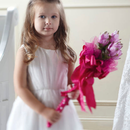 Sparkle Pink Flower Girl Bouquet –  Noor Florist Llc, Lake Villa IL